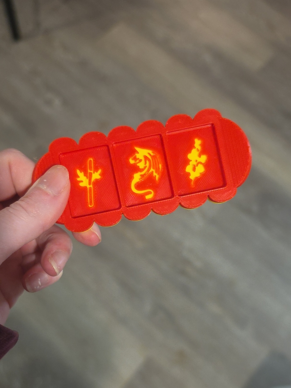 Mahjong Charleston Passing Tray Red & Yellow